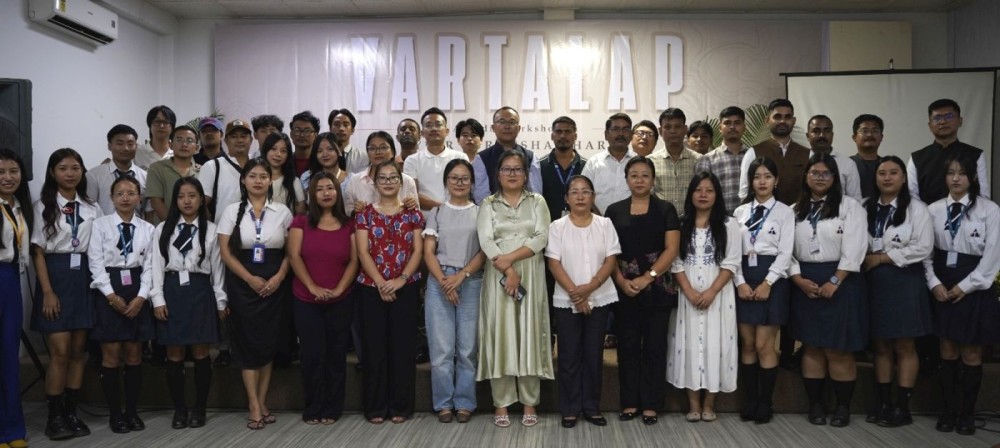 Members of the Dimapur media fraternity with officials from PIB Kohima and resource persons during the media workshop, ‘VARTALAP,’ held at Hotel Saramati, Dimapur, on September 22.